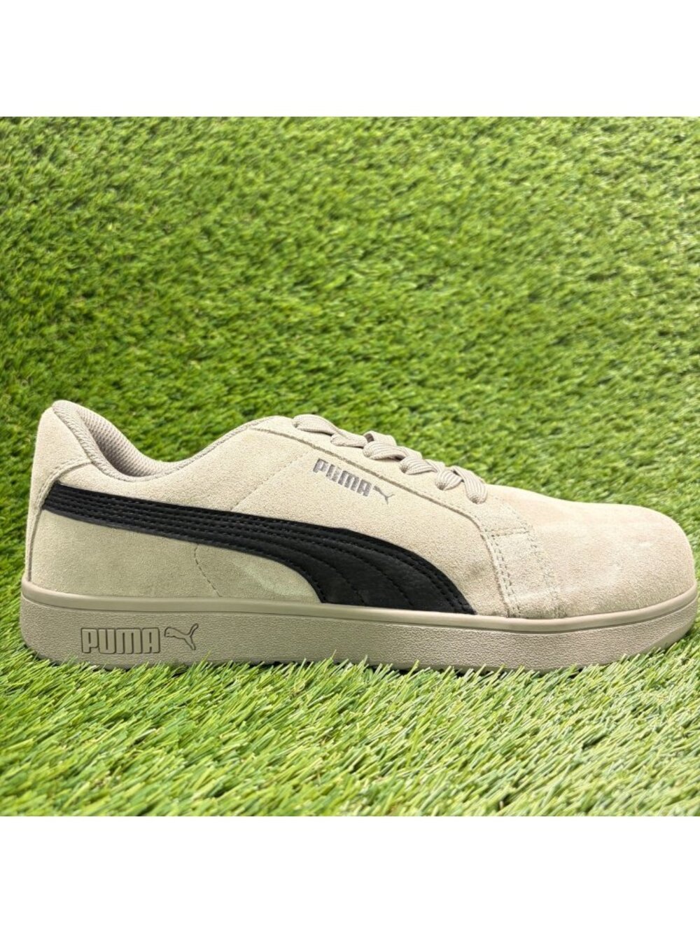 Puma Iconic Suede Low Mens Size 11 Stone Gray Composite Toe Safety Work Shoes